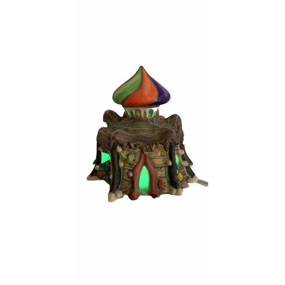 Spooky Hollow SPIDER CIRCUS Tent Halloween Blink Light House Bisque Vintage - Picture 5 of 12